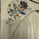 Knox Rose Boho Short Sleeve Embroidered White Blouse Photo 7