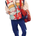 Free People NWT In A Bubble Colorful Printed Oversized Puffer Vest Small $178 Photo 0