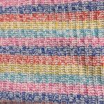 La Ligne Cherie Striped Cropped Rainbow Sweater Wool Cashmere Size Small Pink Photo 8