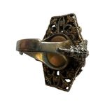 Antique Adjustable Fleur de Lis Gripoix Glass Onyx Large Georgian/Victorian Ring Brown Photo 3