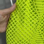 Aerie NWT Neon Green Jacquard Cut Out String One Piece Swimsuit Size Med Photo 2