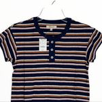 Madewell Dress Women XXS Striped Henley Tee Dress Hemp Blend Preppy Casual Photo 2