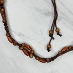 Brown Wood Beaded Tie Belt Boho Hippie Festival Size Small S ✨ Photo 6