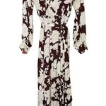 VICI NWT COLLECTION Brown Floral Print Long Sleeve Waist Tie Maxi Dress XS Photo 1