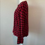 Liz Claiborne  Houndstooth Cardigan Red/Black Size XL Photo 4