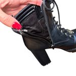 Guess  Black Leather Lace Up High Heel Platform Ankle Boots Women's Size 5.5M‎ Photo 11