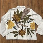 Laura Ashley  Jacket Womens Medium Cotton Leaves Flowers Embroidered Festival New Photo 10