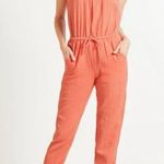 Evereve Women's Coral Gemma Gauzy Cotton Sleeveless Jumpsuit Size L Summer Photo 1