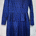 Antonio Melani Royal Blue Lace Long Sleeve Knee Length Dress Size 6 Photo 0