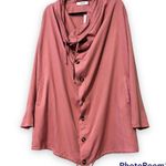 JustFab  size XL lightweight jacket cowl neck button down blush pink with pockets Photo 9