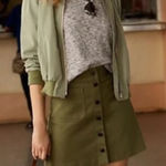 Madewell green button down skirt size 00 Photo 0