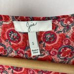 Joie  100% Silk Red & Gray Print Long Sleeve Blouse Top S Photo 3