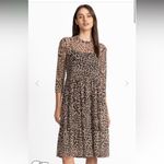 Johnny Was  Womens Leopard Print 3/4 SLEEVE MESH TIERED DRESS Sz Medium Photo 1