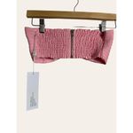 Ronny Kobo Pink Mayah Pleated Bandeau Strapless Smocked Crop Top Size Small Photo 9