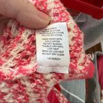 WAYF  Open Knit Stripe Crewneck Sweater White Pink Photo 13