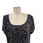 Laura Ashley  Vintage Floral Flocked Velvet Whimsigoth Maxi Dress Gray Size US 12 Photo 1