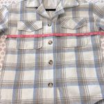 Garage Cream Light Blue Plaid Vicinity Oversized Quilted Shacket Size Medium Photo 9