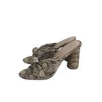 Loeffler Randall Snake Print Leather Knot Sandals Heels Size 6.5 Photo 1