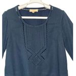 Moulinette Soeurs Anthropologie Blue 3/4 Sleeve Seersucker Top Shirt Size 4 Photo 5