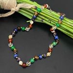 Handmade Multicolored Chakra Mala Beads Knotted Agate Stone Beads 18” Necklace Green Photo 0