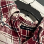 Brandy Melville Flannel Top Maroon Button-Up Photo 1