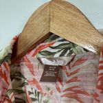 White Stag  Green Coral 100% Cotton Tropical Button Down Short Sleeve Shirt Small Photo 3