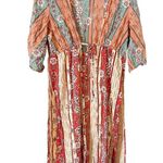 Angie  Boho Floral Middle Tie Short Sleeve Rayon Kimono Women’s Size Medium‎ Photo 0
