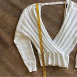 Daytrip  Surplice Ribbed Top White Soft Slouchy Boho Stretch Vacation Photo 8