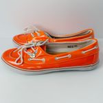 Apple Bottoms  Women's Orange Patent Boat Shoes Size 9 — 2000s Y2K Vintage Photo 2