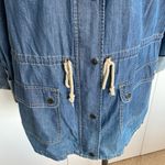 Liz Claiborne  Blue Jean Jacket Shirt Dress with Drawstring Photo 4