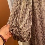 Adrienne  Beige Snake Print Long Sleeve Dress Photo 2