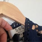 Sea NY Abby Puff Sleeve Lace Dress Navy Blue Size 00 Photo 7