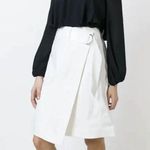 Tory Burch Denise Faux Wrap A Line White Denim Skirt size 2 Photo 0
