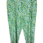 Susan Graver  Green Pattern High Rise Straight Leg Liquid Knit Pull On Pants 1XP Photo 1