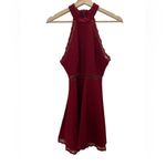 Lulus EUC Reach Out My Hand Burgundy Lace Skater Mini Dress Size Small Photo 2