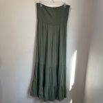 Aerie Smocked Maxi Dress Size XL Green Boho Strapless Flowy Sundress Photo 2