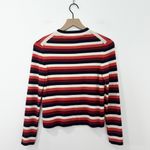 Whistles Striped Wool Sweater Women’s Size 4 Red Navy Cream Long Sleeve Pullover Photo 1