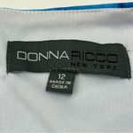 Donna Ricco White Blue Floral Off the Shoulder Bell Sleeve Dress 12 *TINY FLAW Photo 3