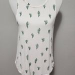 Grayson Threads white and green cactus print tank size small Photo 2