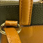 Divina Firenze Green and Tan Leather Backpack with Gold Toned Hardware Photo 3