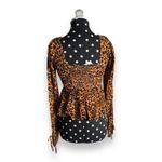 Urban Outfitters ‎ Outfitters Womens Blouse Sz M Ava Smocked Heart Leopard Print NEW Photo 6