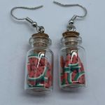 NEW Watermelon slices in mason jar fashion earrings Photo 8