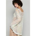 POL  Side‎ Slit Openwork Long Sleeve Knit Cover Up Photo 1