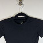 SKIMS Cropped Rib Modal Tee Black Slim Fit Crewneck Lightweight Stretch Sz XS Photo 2