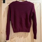 Pistola NWT - REVOLVE  - Camille V-Neck Shoulder Pad Sweater in MERLOT red - M Photo 4
