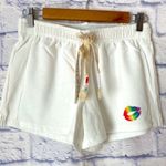 Wildfox  white Miami pride rainbow kiss drawstring shorts XS Photo 1
