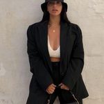 ZARA Black Waxed Faux Leather Bucket Hat Photo 1