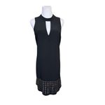 Guess Deetra Halter Aline Dress Keyhole Dress Black LARGE Embellished Preppy LBD Photo 2