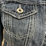 Vanity Distressed White Top Stitch Blue Jeans Jacket Size M Size M Photo 4