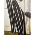 Iris  Jumpsuit Size Small Vertical Stripes Spaghetti Straps Waist Tie Wide Leg Photo 4